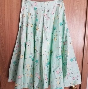 Voodoo Vixen Midi Swing Pastel Skirt (Size S)